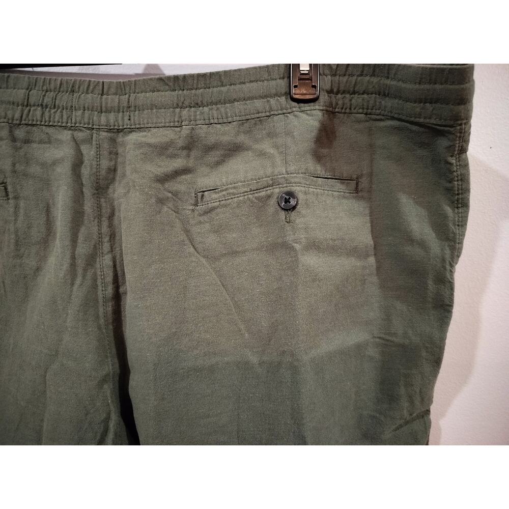 No Boundaries Mens Cotton Linen Shorts 3XL Green Elastic Waist Drawstring Casual - Picture 5 of 9